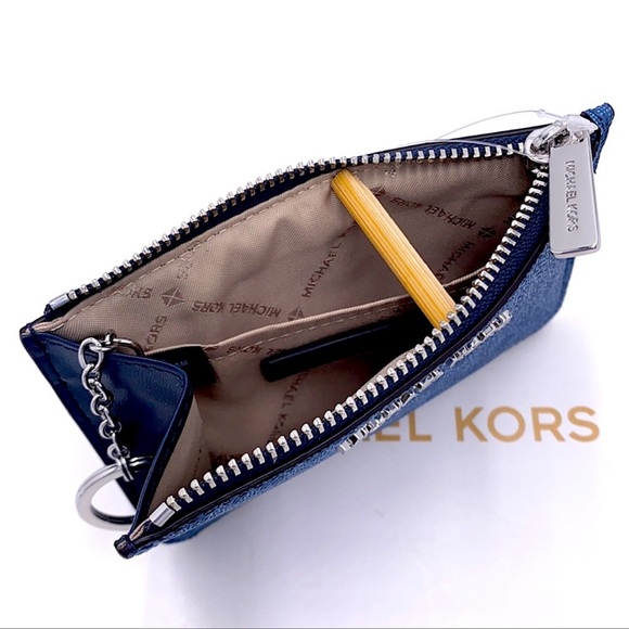 MICHAEL KORS SMALL TOP ZIP COINPOUCH DK CHAMBRAY - Picture 9 of 16